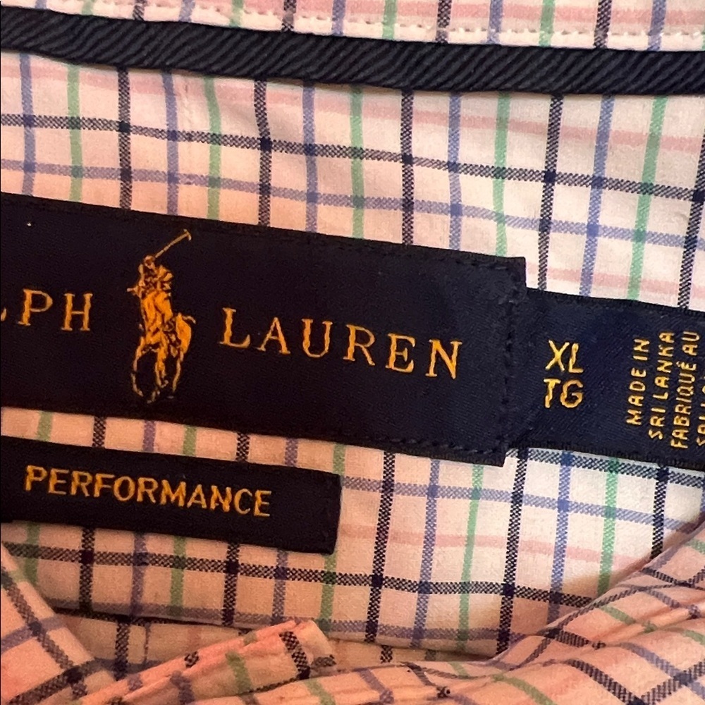 Ralph Lauren White Button-Down Shirt with Blue & Green Pink Grid XL - Picture 2 of 7